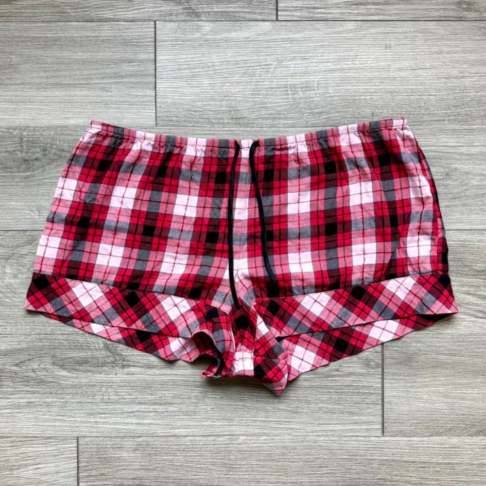 Victoria’s Secret Red Plaid Ruffle PJ Shorts